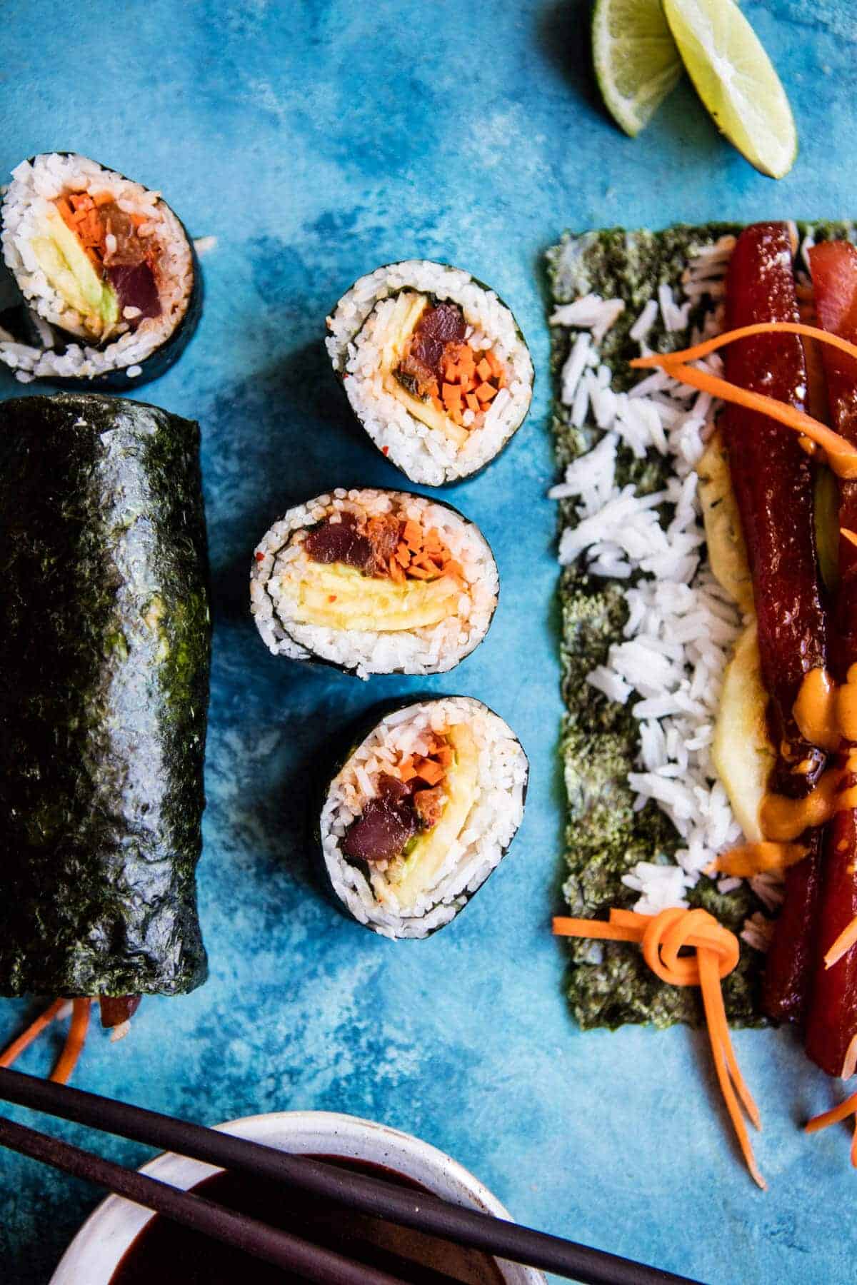 Korean Avocado Tuna Sushi Roll | halfbakedharvest.com @hbharvest