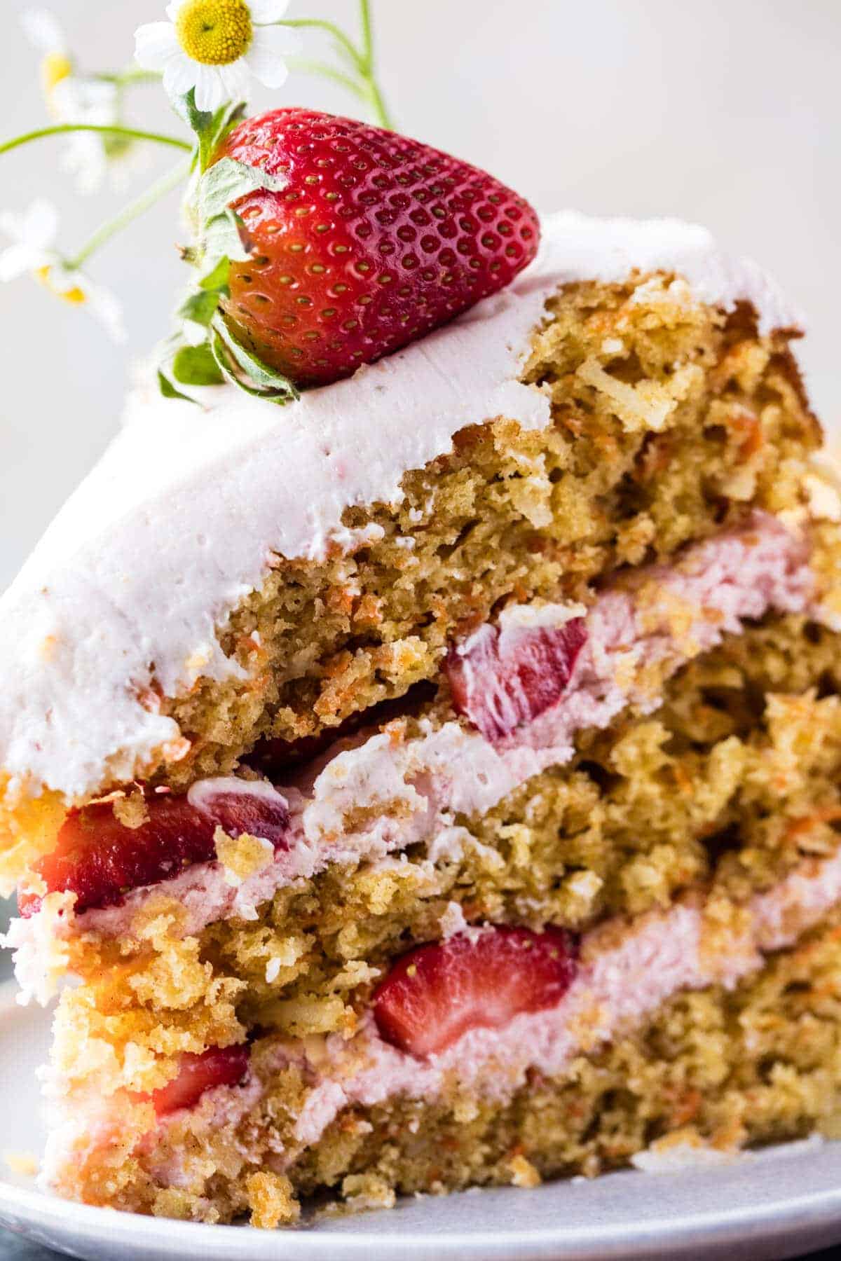 Strawberry Coconut Carrot Cake with Mascarpone Buttercream | halfbakedharvest.com @hbharvest
