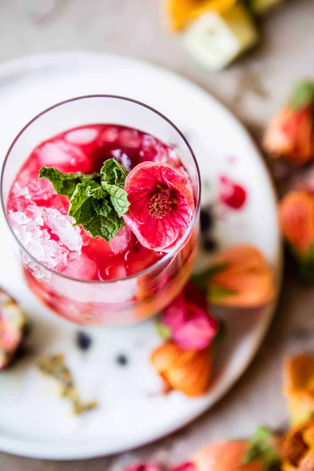 Tropical Strawberry Hibiscus Rum Smash | halfbakedharvest.com @hbharvest