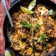 8 Ingredient Cheesy Green Chile Chicken | halfbakedharvest.com @hbharvest