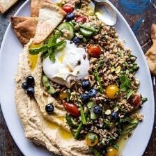 Farro Tabbouleh with Burrata and Hummus | halfbakedharvest.com @hbharvest