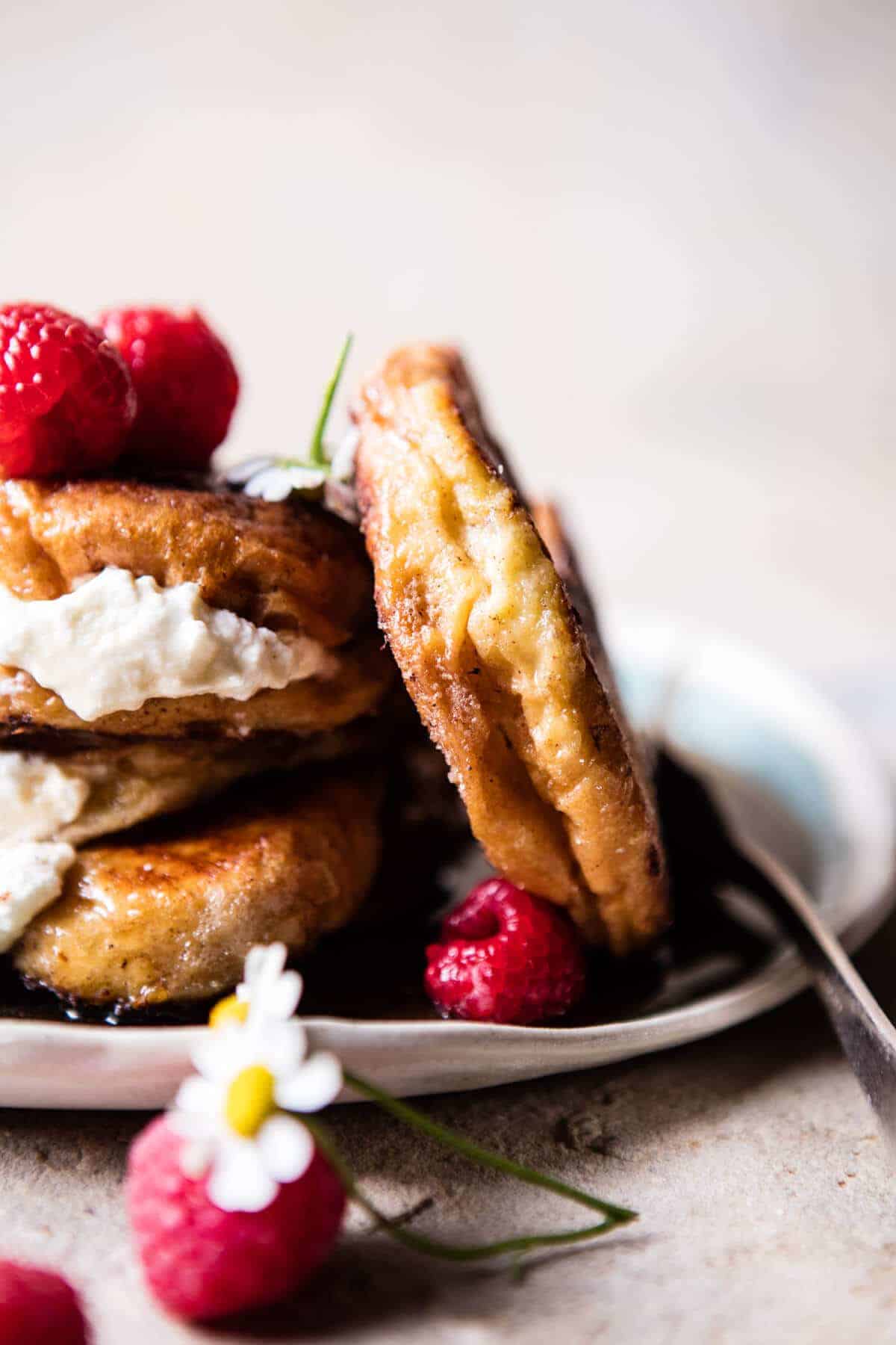 Raspberry Ricotta Croissant French Toast | halfbakedharvest.com @hbharvest