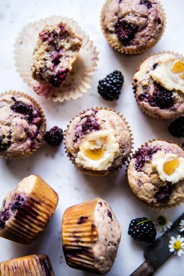 Blackberry Swirl Muffins with Honey Butter | halfbakedharvest.com @hbharvest