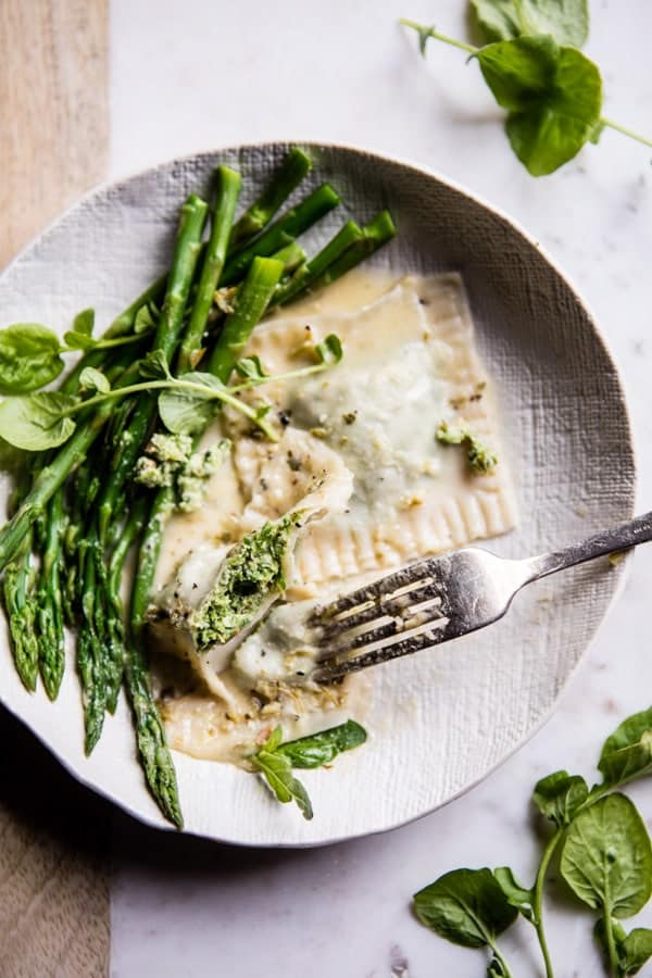 Easiest Lemon Ricotta Asparagus Ravioli | halfbakedharvest.com @hbharvest