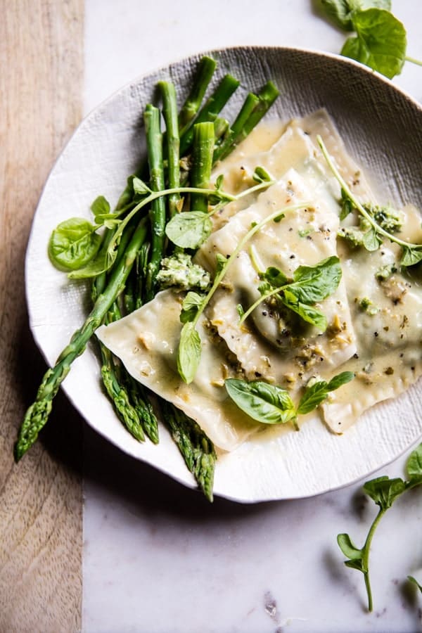 Easiest Lemon Ricotta Asparagus Ravioli | halfbakedharvest.com @hbharvest