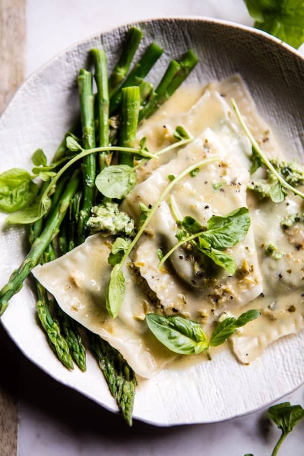 Easiest Lemon Ricotta Asparagus Ravioli | halfbakedharvest.com @hbharvest