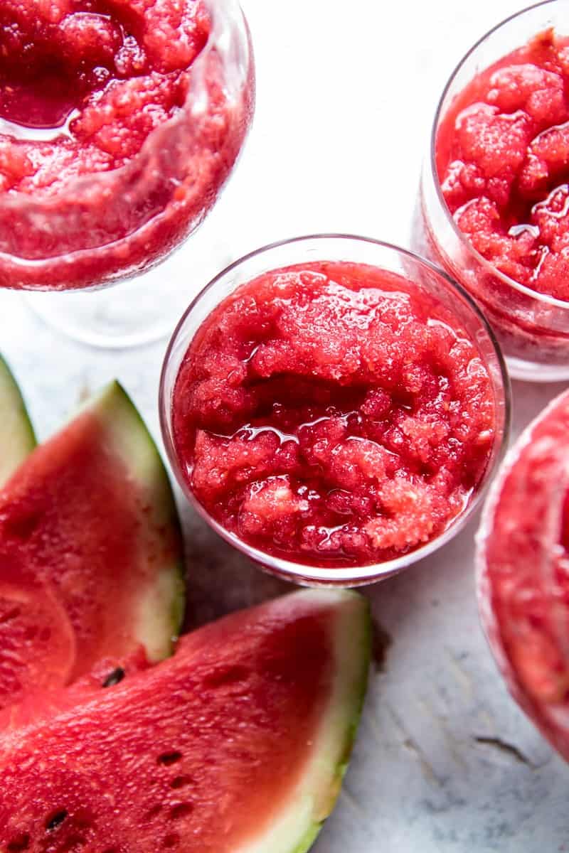 Frozen Watermelon Rose Sangria Slushies | halfbakedharvest.com @hbharvest