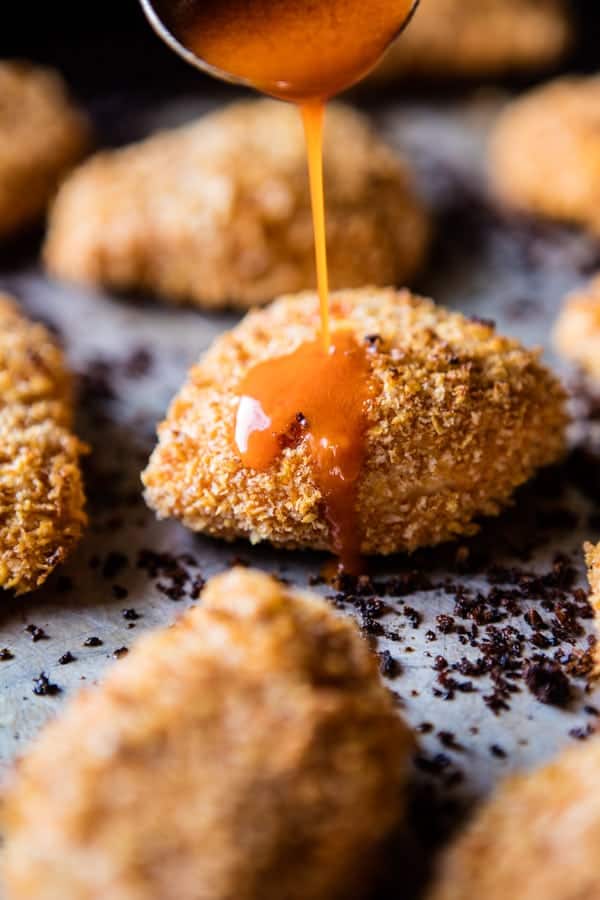 Healthier Oven Fried Sweet Tea Buffalo Chicken Sandwich | halfbakedharvest.com @hbharvest