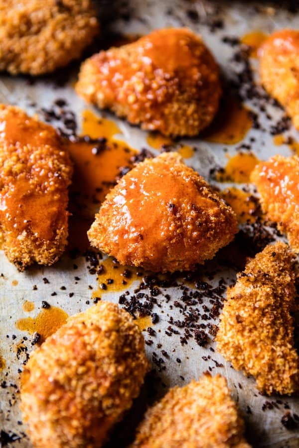 Healthier Oven Fried Sweet Tea Buffalo Chicken Sandwich | halfbakedharvest.com @hbharvest