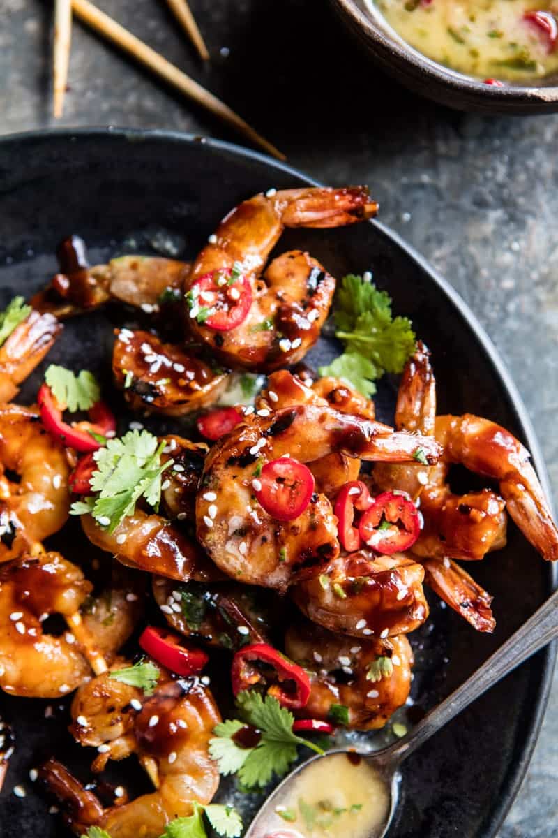 Honey Garlic Korean BBQ Grilled Shrimp | halfbakedharvest.com @hbharvest