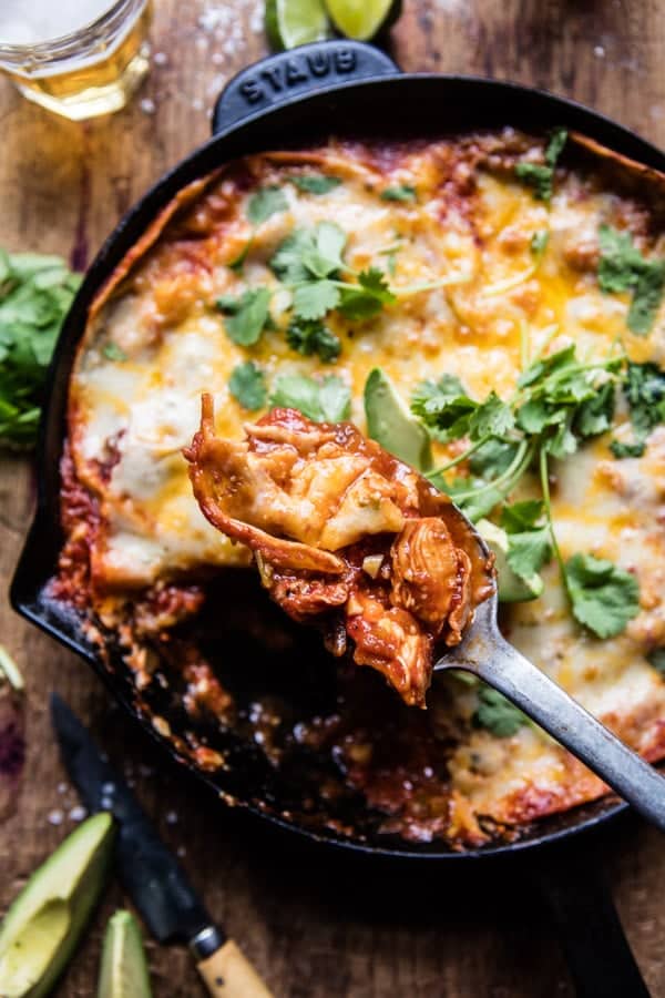 Skillet Chicken Tinga Enchiladas | halfbakedharvest.com @hbharvest