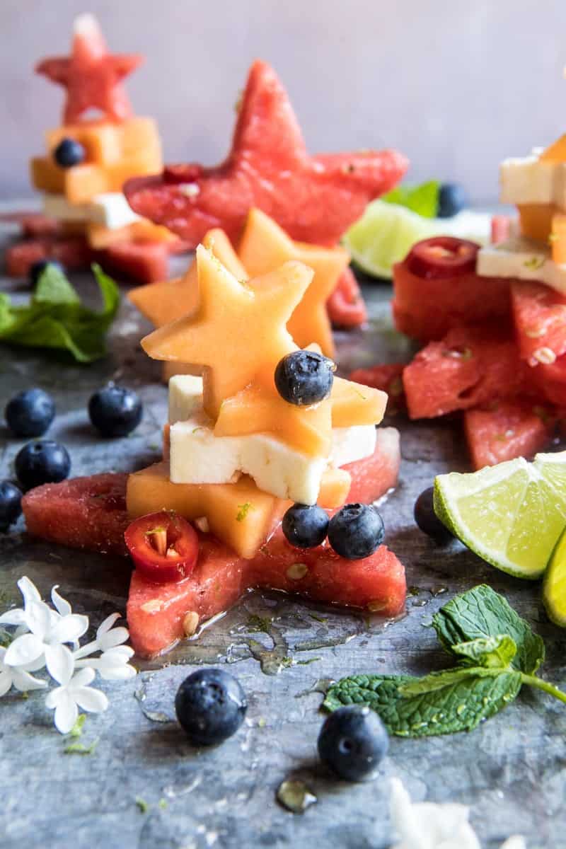 Blueberry, Melon, Feta, Fruit Salad Stacks | halfbakedharvest.com @hbharvest