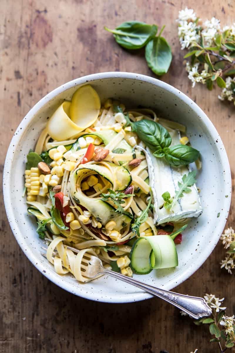 Farmers Market Goat Cheese Pasta Primavera | halfbakedharvest.com @hbharvest
