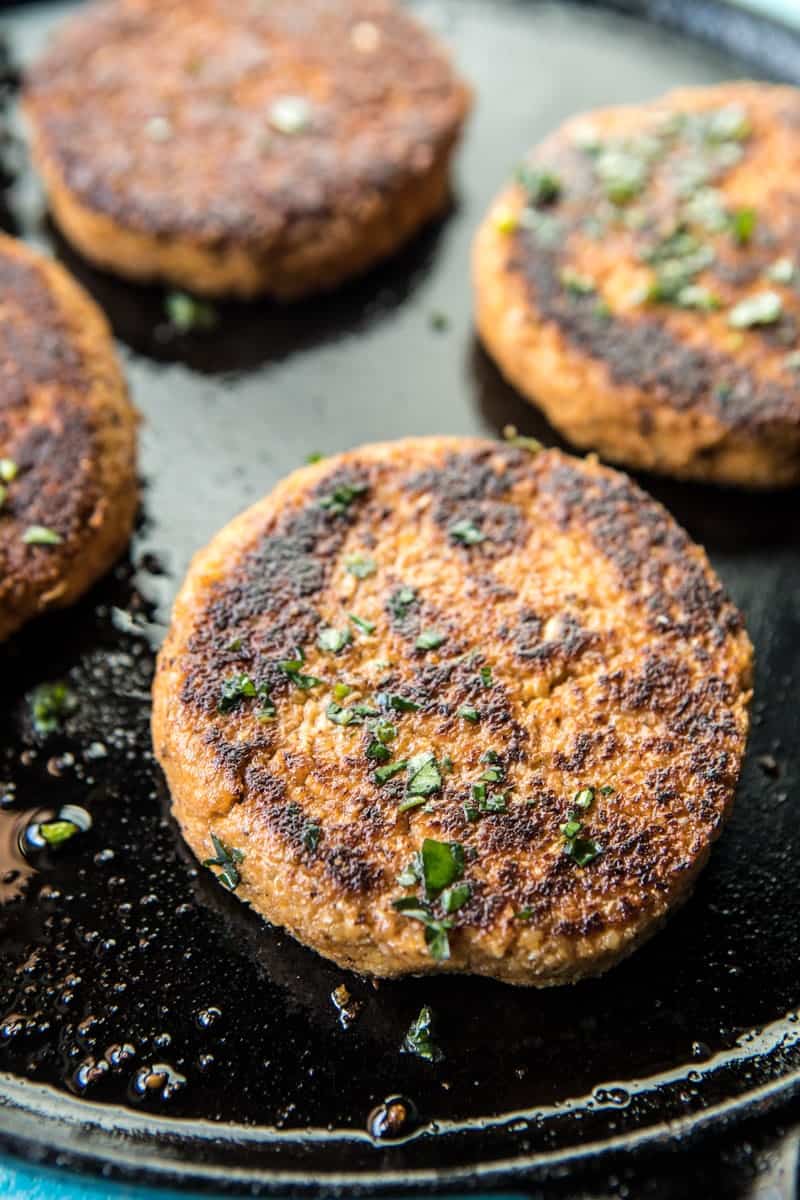 Greek Roasted Cauliflower Burgers with Pan Fried Feta and Tomato Olive Salsa | halfbakedharvest.com @hbharvest