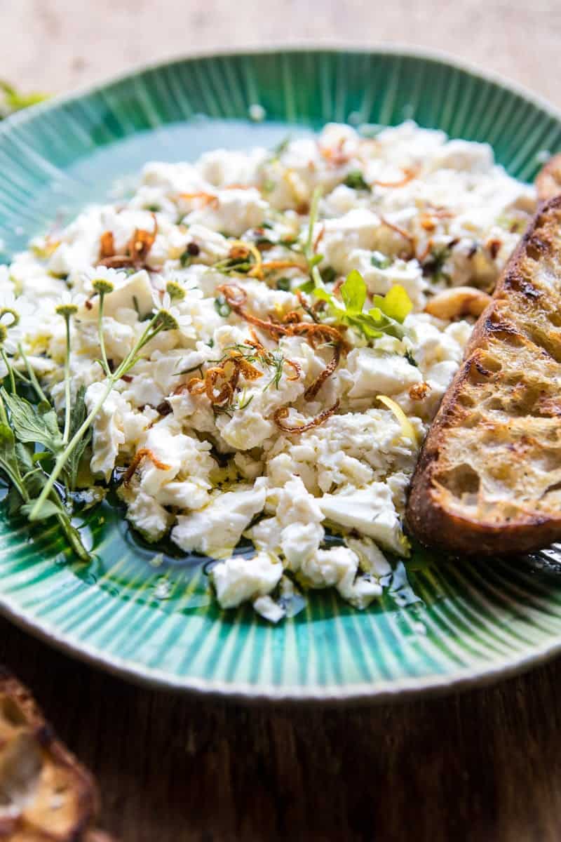 Lemon Feta Dip with Garlic Tomato Vinaigrette | halfbakedharvest.com @hbharvest