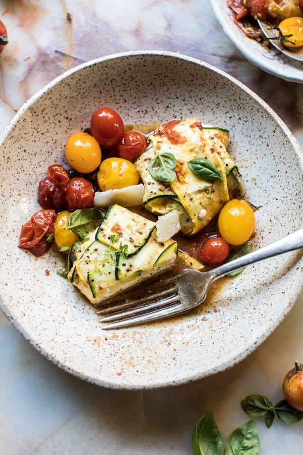 3 Cheese Zucchini Ravioli with Roasted Tomato Basil Sauce | halfbakedharvest.com @hbharvest
