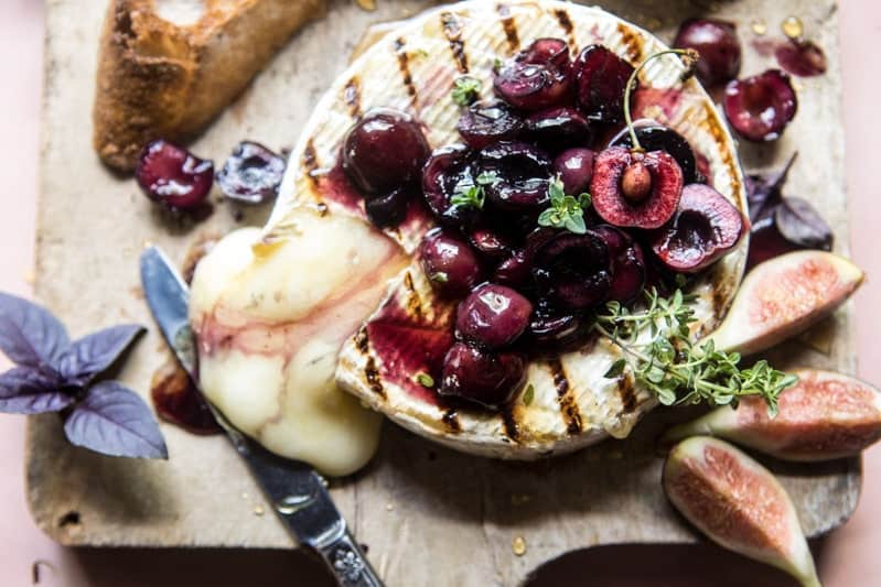 Honey Thyme and Sweet Cherry Grilled Brie | halfbakedharvest.com @hbharvest