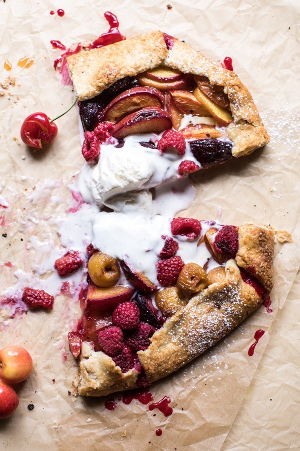 Raspberry Ginger Stone Fruit Galette | halfbakedharvest.com @hbharvest