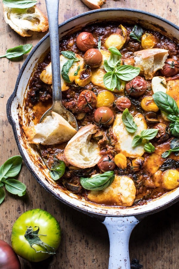 Summer Tomato and Zucchini Halloumi Bake | halfbakedharvest.com @hbharvest