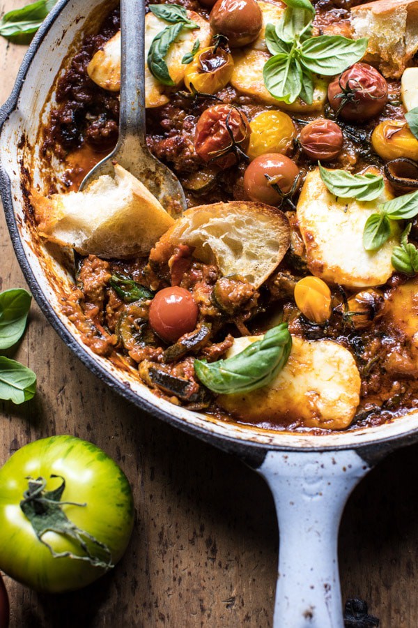 Summer Tomato and Zucchini Halloumi Bake | halfbakedharvest.com @hbharvest
