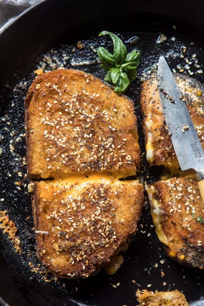 3 Cheese Everything Spice Grilled Cheese | halfbakedharvest.com @hbharvest