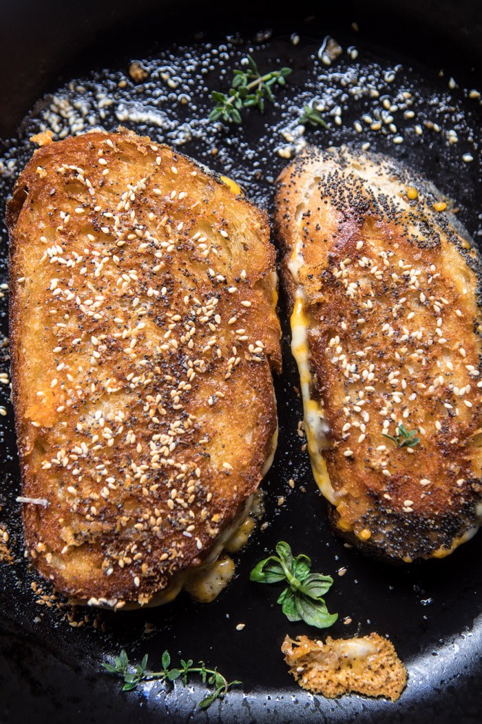 3 Cheese Everything Spice Grilled Cheese | halfbakedharvest.com @hbharvest