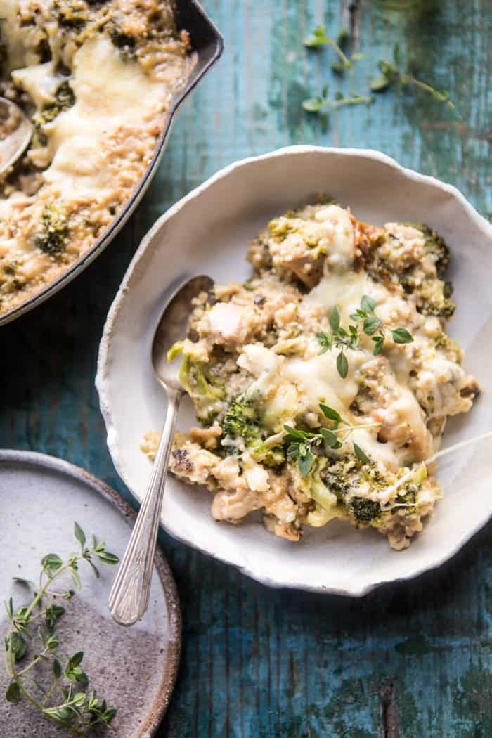 Chicken Broccoli Cheddar Quinoa Casserole | halfbakedharvest.com @hbharvest
