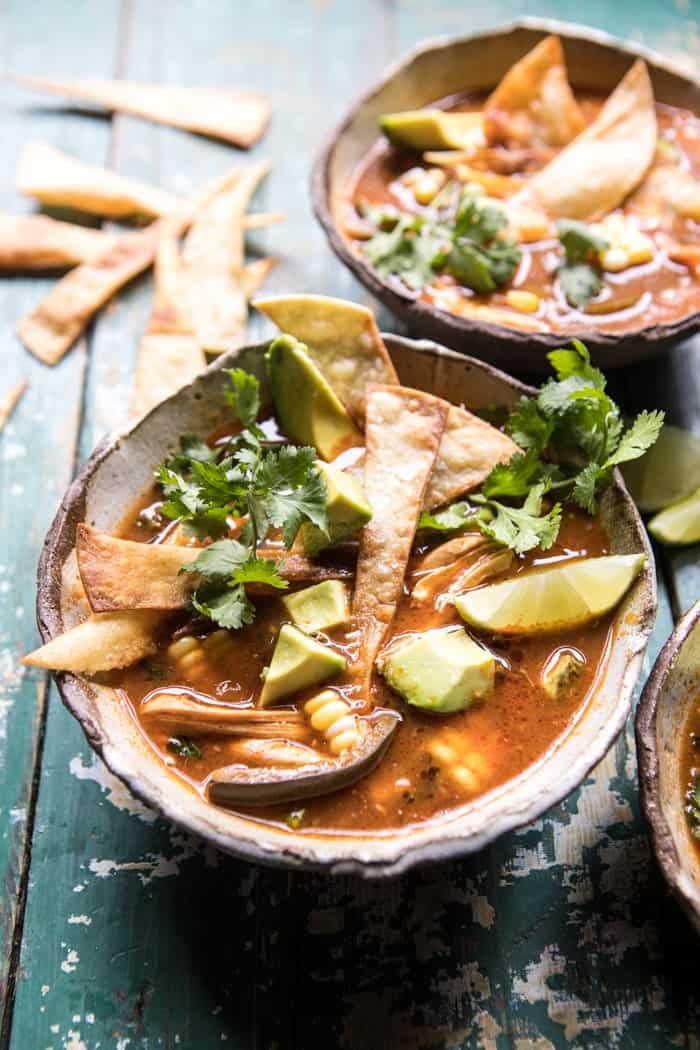 Poblano Corn Chicken Tortilla Soup | halfbakedharvest.com @hbharvest