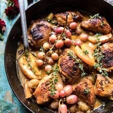 Autumn Braised Chicken Escabèche with Roasted Apples and Grapes | halfbakedharvest.com @hbharvest