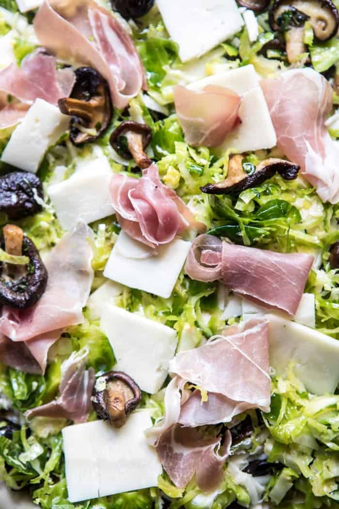 Brussels Sprout Mushroom Pizza with Crispy Prosciutto and Sage | halfbakedharvest.com @hbharvest