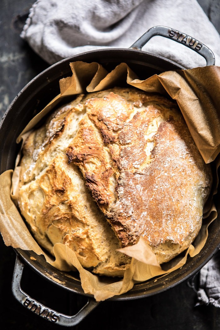 Cheaters No Knead Dutch Oven Sourdough Bread | halfbakedharvest.com @hbharvest