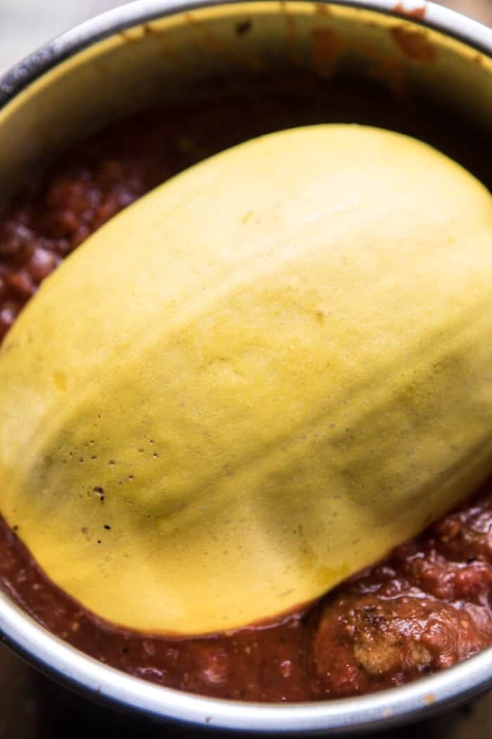 Instant Pot Turkey Meatballs and Spaghetti Squash | halfbakedharvest.com @hbharvest