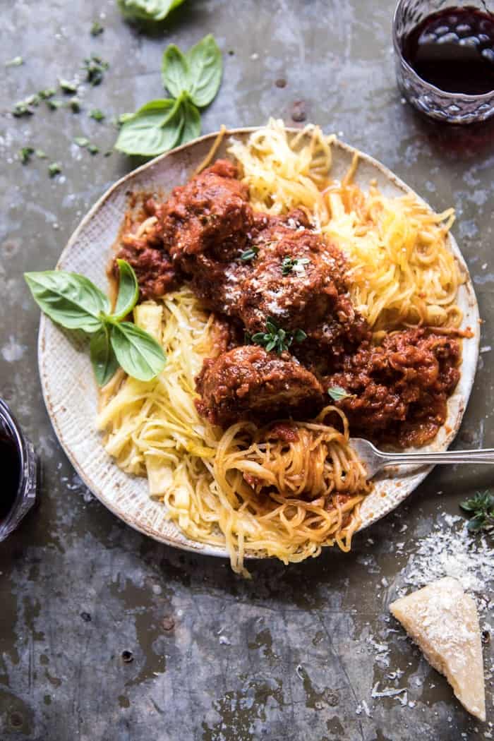 Instant Pot Turkey Meatballs and Spaghetti Squash | halfbakedharvest.com @hbharvest