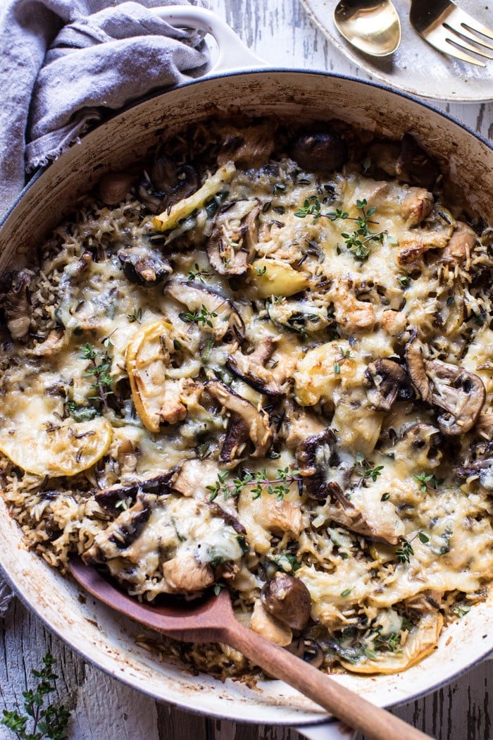 One Pan Autumn Chicken and Wild Rice Casserole | halfbakedharvest.com @hbharvest