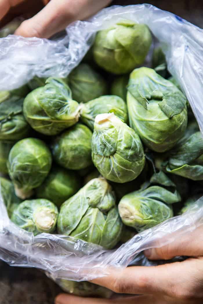 Pan Roasted Brussels Sprouts with Bacon, Dates and Halloumi | halfbakedharvest.com @hbharvest