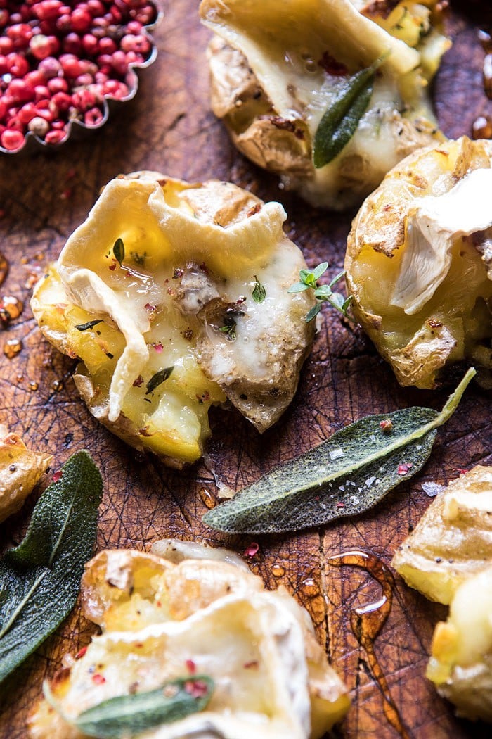 Brie Stuffed Crispy Baby Potatoes | halfbakedharvest.com @hbharvest