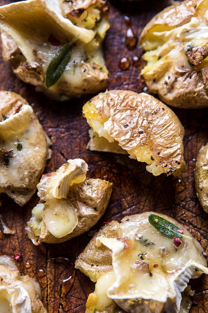 Brie Stuffed Crispy Baby Potatoes | halfbakedharvest.com @hbharvest