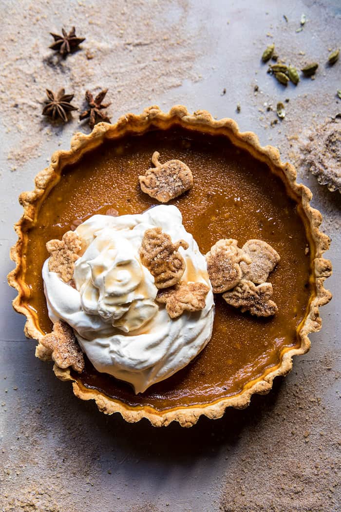 Chai Pumpkin Pie with Maple Whipped Cream | halfbakedharvest.com @hbharvest