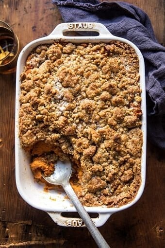 Cinnamon Streusel Swirled Maple Sweet Potato Casserole | halfbakedharvest.com @hbharvest