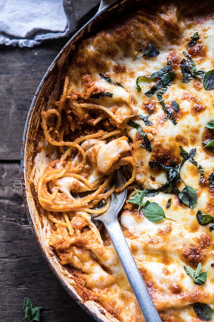 One-Pan Cheesy Spaghetti Pie | halfbakedharvest.com @hbharvest
