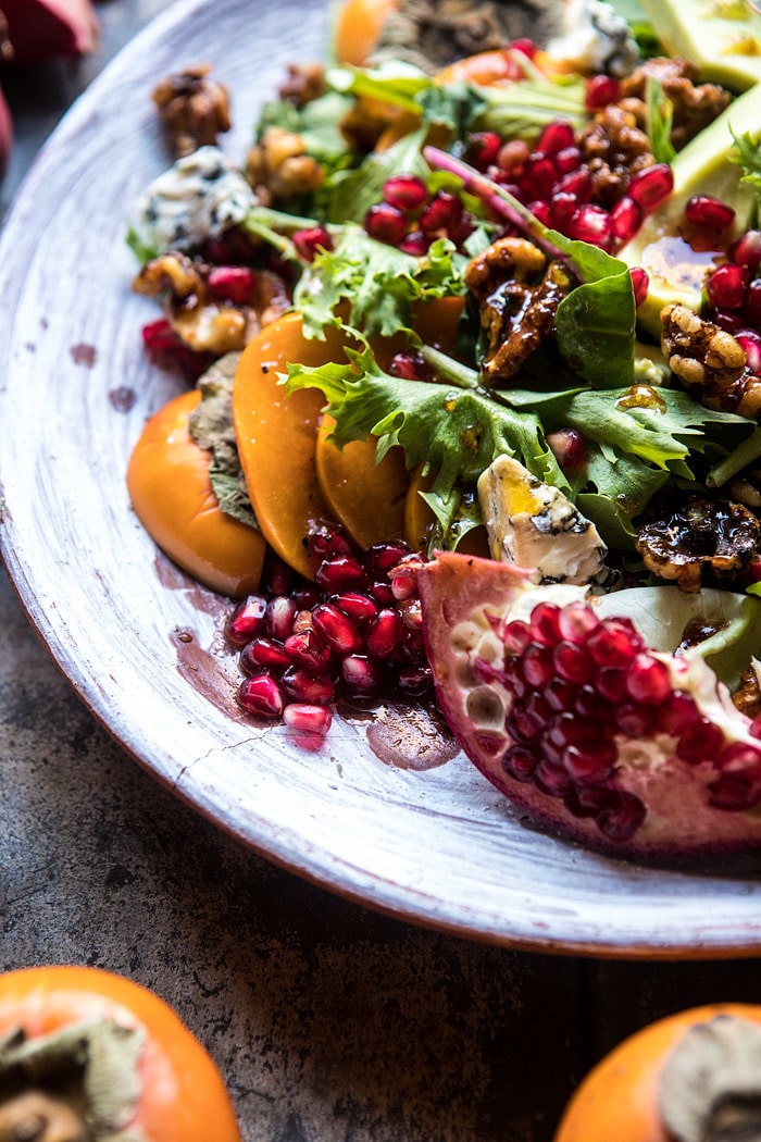 Pomegranate Avocado Salad with Candied Walnuts | halfbakedharvest.com @hbharvest