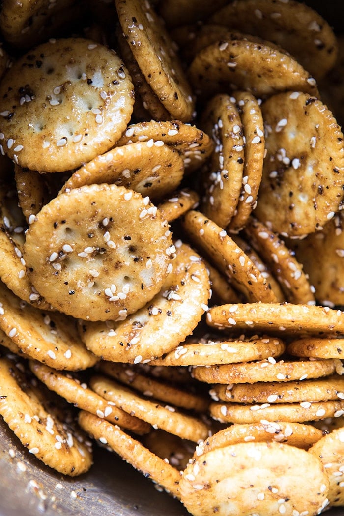 Addicting Baked Seasoned Ritz Crackers | halfbakedharvest.com @hbharvest