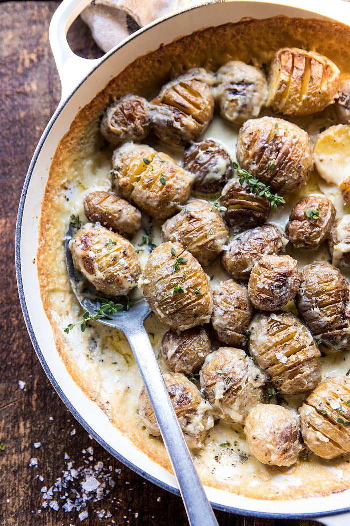 Cheesy Hasselback Potato Au Gratin | halfbakedharvest.com @hbharvest