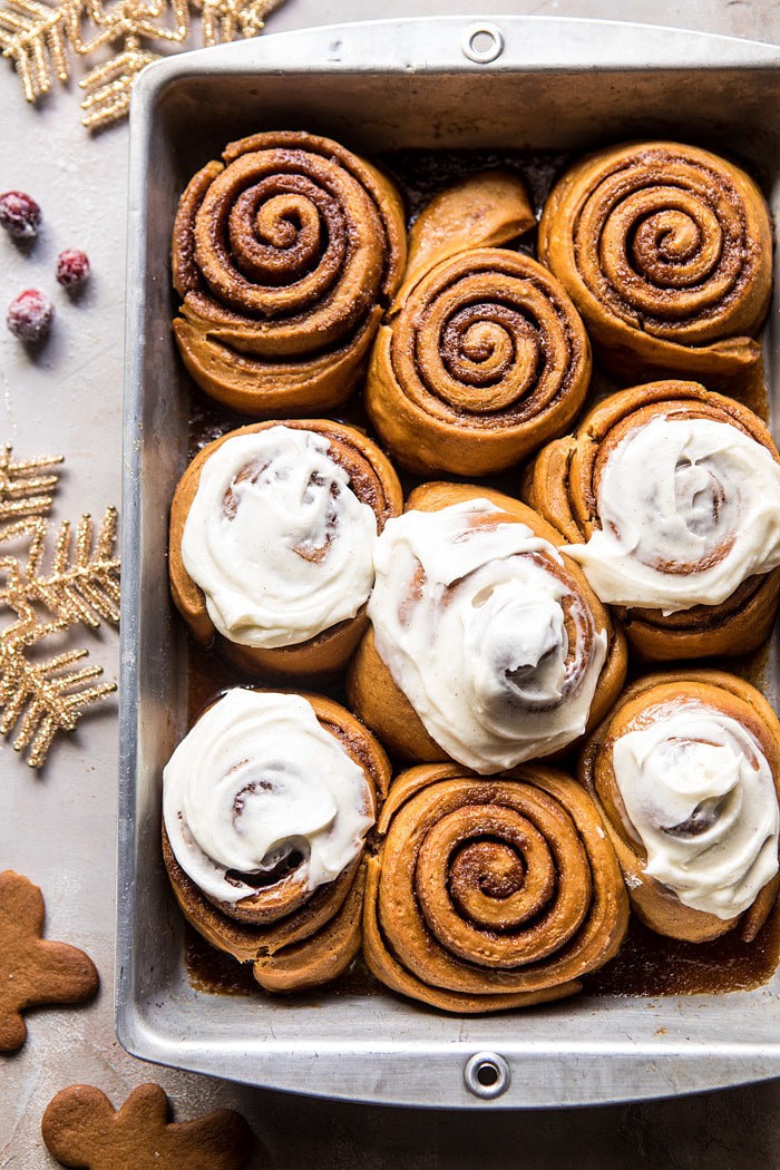 Overnight Gingerbread Cinnamon Rolls | halfbakedharvest.com @hbharvest