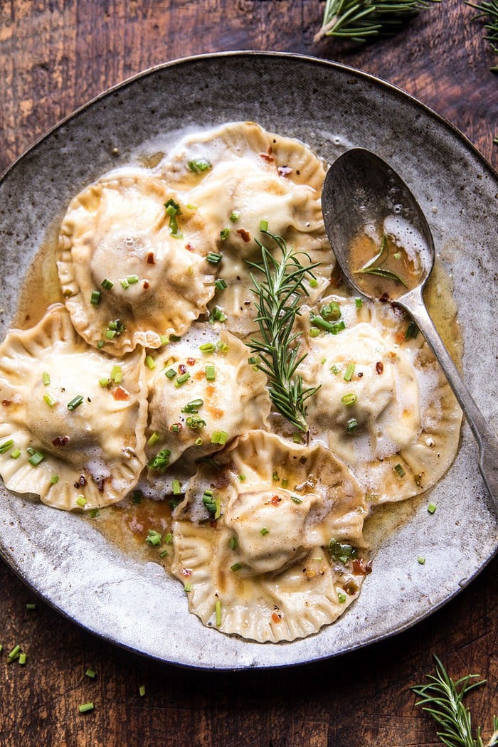 Seared Scallop Ravioli with Lemon Rosemary Butter Sauce | halfbakedharvest.com @hbharvest