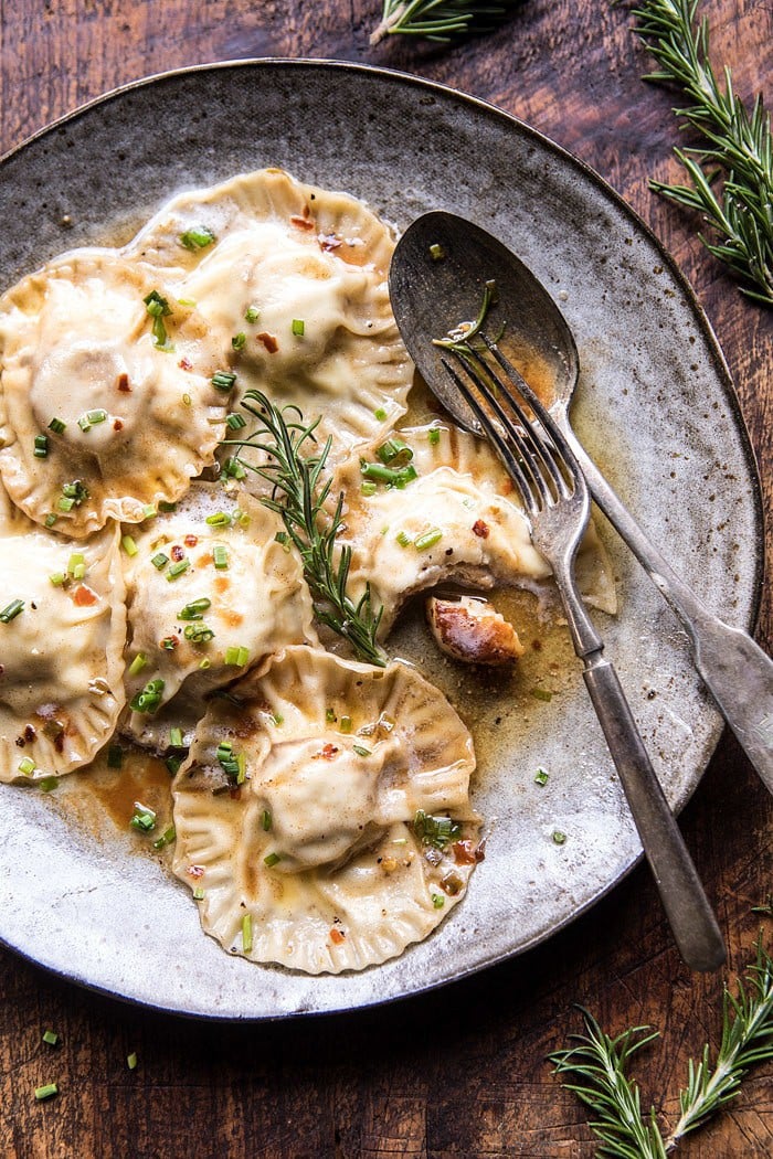 Seared Scallop Ravioli with Lemon Rosemary Butter Sauce | halfbakedharvest.com @hbharvest