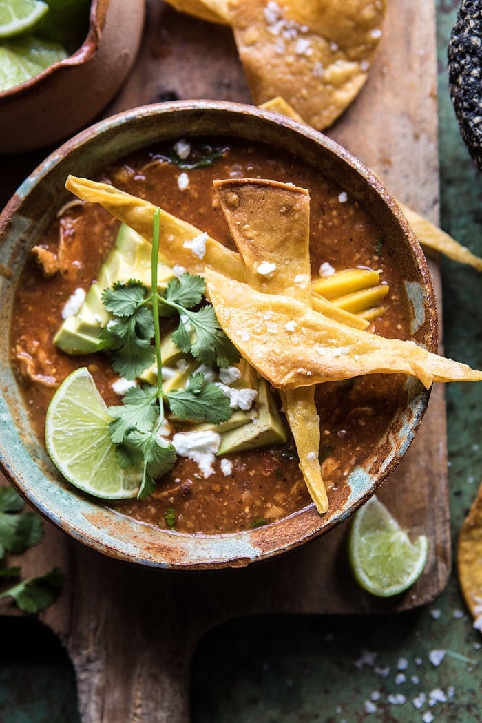 Slow Cooker Chipotle Chicken Tamale Chili | halfbakedharvest.com @hbharvest