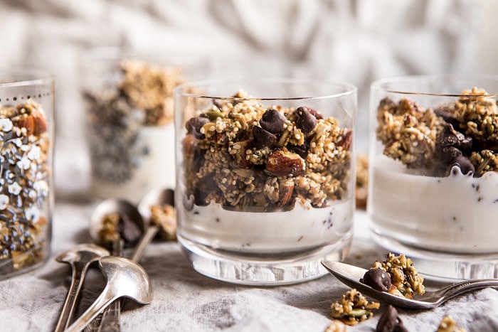 Chewy Chocolate Chip Cookie Granola | halfbakedharvest.com #cookie #granola #breakfast #recipes