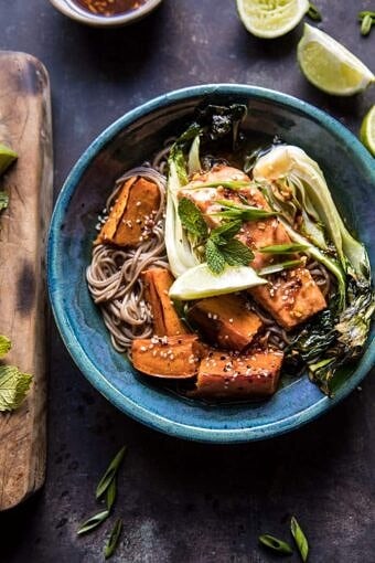 Roasted Sweet Potato and Salmon Soba Noodle Bowl | halfbakedharvest.com @hbharvest