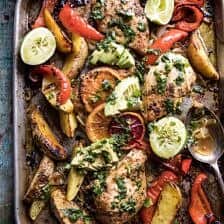Sheet Pan Cuban Chicken With Citrus Avocado Salsa | halfbakedharvest.com #sheetpan #cuban #chicken #recipes #easy